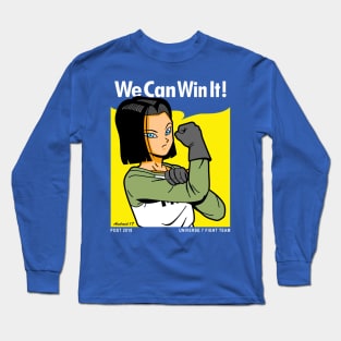 Japanese Anime Manga Android Superhero We Can Do It Parody Meme Long Sleeve T-Shirt